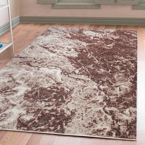 Teppich HOME AFFAIRE Saniel Teppiche Gr. B: 280cm, 9mm, L: 380cm, braun mit besonders weichem Flor, Kurzflor, Marmor-Optik