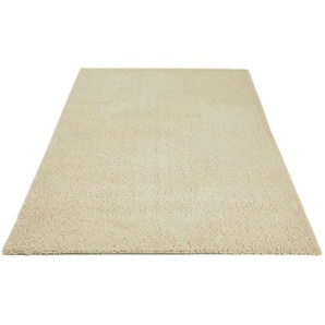 Teppich HOME AFFAIRE Santos Teppiche Gr. B/L: 160 cm x 230 cm, 27 mm, 1 St., beige (creme) Esszimmerteppiche Uni-Farben, sehr weicher Flor, fußwarm