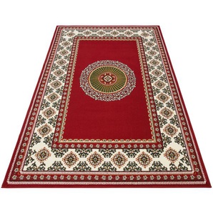 Teppich HOME AFFAIRE Shari Teppiche Gr. B/L: 240 cm x 330 cm, 7 mm, 1 St., rot Esszimmerteppiche Orient-Optik, mit Bordüre, Teppich, Kurzflor, Weich, Pflegeleicht