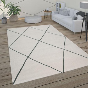 Manlius Modern Skandi Lozenge Power Loom White/Black Rug