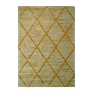 Teppich KAYOOM Luxury 210 Teppiche Gr. B/L: 160 cm x 230 cm, 13 mm, 1 St., gelb Esszimmerteppiche Kurzflor, handweb, Hoch Tief Struktur, Wohnzimmer