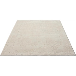 Teppich LEONIQUE Hamsa Teppiche Gr. B/L: 300 cm x 400 cm, 9 mm, 1 St., beige (cream) Esszimmerteppiche dezenter Glanz, Schrumpf-Garn-Effekt, im Vintage-Look, dichte Qualität