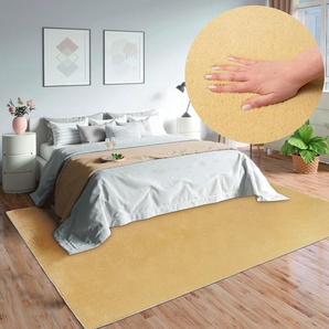 Teppich MERINOS Loft 37, Kunstfellteppich, gold, B:240cm H:16mm L:340cm, Polyester, Teppiche, weich und kuschelig, Fell Haptik, Anti-Rutsch-Unterseite