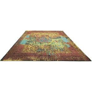 Teppich MORGENLAND VINTAGE MANHATTAN Teppiche Gr. B/L: 200 cm x 290 cm, 6 mm, 1 St., goldfarben Esszimmerteppiche Handarbeit Viskose Shabby, Wohnzimmer