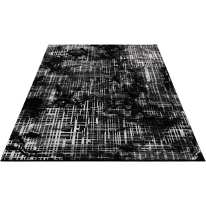 Teppich MY HOME Cansu Teppiche Gr. B/L: 160 cm x 230 cm, 12 mm, 1 St., schwarz Esszimmerteppiche Vintage, dezenter Glanz, Hoch-Tief-Struktur, Schrumpf Carving-Effekt