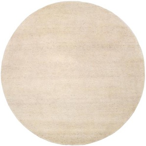 Teppich OCI DIE TEPPICHMARKE ESEMPIO UNI MELANGE Teppiche Gr. Ø 200 cm, 18 mm, 1 St., beige (creme) Esszimmerteppiche reine Wolle, handgeknüpft, hochwertig verarbeitet, natürlich warm