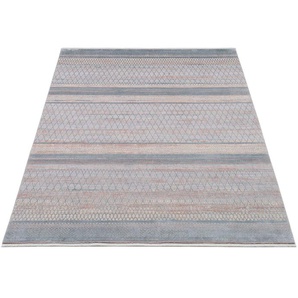 Teppich OCI DIE TEPPICHMARKE FARBEN MASTER, blau (blau, creme), B:200cm H:8mm L:240cm, Polyester, Teppiche, Klassisches Muster, eingefasst, in 3-D-Optik