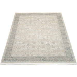 Teppich OCI DIE TEPPICHMARKE HORUS NIMA Teppiche Gr. B/L: 140 cm x 200 cm, 8 mm, 1 St., beige (beige, grau) Fransenteppich Esszimmerteppiche 3-D Optik, Vintage feine Fransen, Wohnzimmer