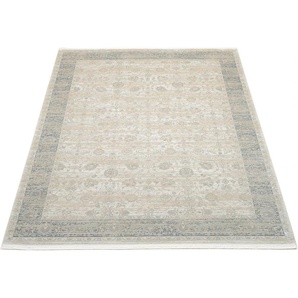 Teppich OCI DIE TEPPICHMARKE HORUS NIMA Teppiche Gr. B/L: 240 cm x 340 cm, 8 mm, 1 St., beige (beige, grau) Fransenteppich Esszimmerteppiche 3-D Optik, Vintage feine Fransen, Wohnzimmer