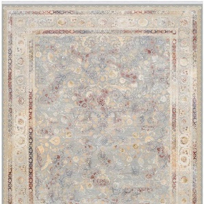 Teppich OCI DIE TEPPICHMARKE MYSTIC LIMITED Teppiche Gr. B/L: 120 cm x 180 cm, 7 mm, 1 St., bunt (grau, multicolor) Esszimmerteppiche florale Muster in 3D-Optik, maschinell gewebt, Viskose