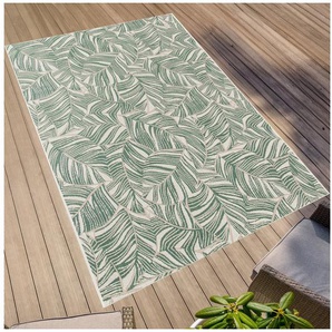 Teppich Outdoorteppich PARADISE - Leaves, Primaflor-Ideen in Textil, rechteckig, Höhe: 4 mm, Flachgewebe, Palmblätter, In- und Outdoor geeignet, wasserfest