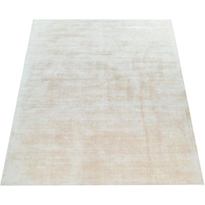 Teppich PACO HOME Glori 330 Teppiche Gr. B: 200cm, 9mm, L: 300cm, beige (creme) Handweb, Kurzflor, 100% Viskose, handgewebt, mit leichtem Schimmer