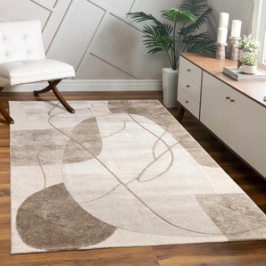 Teppich PACO HOME Tuana 217 Teppiche Gr. B: 240cm, 15mm, L: 340cm, beige Kurzflor, modernes 3D-Design, Wohnzimmer