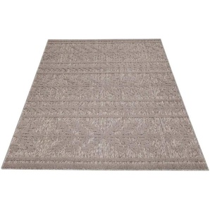 Carpet City Teppich In-& Outdoorteppich Santorini 411, 3D-Effekt, Boho-Optik, rechteckig, Höhe: 5 mm, Wetterfest & UV-beständig für Terrasse, Balkon, Küche, Flur