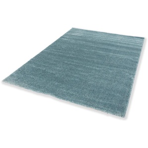 Teppich SCHÖNER WOHNEN-KOLLEKTION Pure 190 Teppiche Gr. B: 200cm, 21mm, L: 290cm, blau (türkis) Wohnzimmer, Schlafzimmer, uni, leichter Glanz, robuster Kurzflor