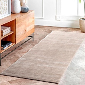 Teppich SEHRAZAT Lima Teppiche Gr. B/L: 200 cm x 290 cm, 10 mm, 1 St., grau (grau, beige) Esszimmerteppiche Kurzflorteppich mit dezentem Glanz, hochwertige Verarbeitung