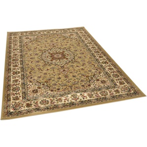 Teppich THEKO Hamadan 359 Teppiche Gr. B/L: 160 cm x 230 cm, 10 mm, 1 St., braun (camel) Orientalische Muster Kurzflor, Orient-Optik