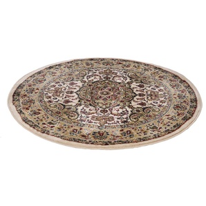 Teppich THEKO Hamadan 359 Teppiche Gr. Ø 200 cm, 10 mm, 1 St., beige Orientalische Muster Kurzflor, Orient-Optik