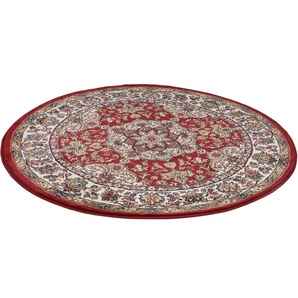 Teppich THEKO Hamadan 359 Teppiche Gr. Ø 200 cm, 10 mm, 1 St., rot Orientalische Muster Kurzflor, Orient-Optik