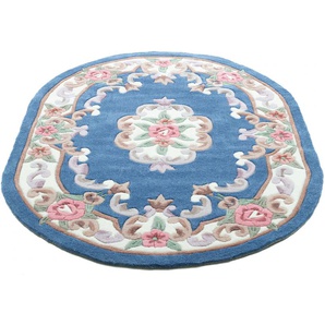 Teppich THEKO Ming Teppiche Gr. B: 190cm, 14mm, L: 290cm, blau hochwertiges Acrylgarn, ideal im Wohnzimmer & Schlafzimmer