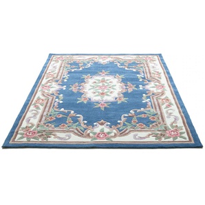 Teppich THEKO Ming Teppiche Gr. B/L: 90 cm x 160 cm, 14 mm, 1 St., blau Orientalische Muster hochwertiges Acrylgarn, ideal im Wohnzimmer & Schlafzimmer