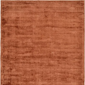 Teppich TOM TAILOR HOME Shine uni Teppiche Gr. B/L: 85 cm x 155 cm, 8 mm, 1 St., braun (copper) Esszimmerteppiche Handweb Teppich, 100% Viskose, handgewebt, mit elegantem Schimmer