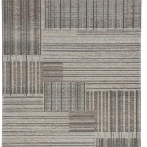 Teppich TOM TAILOR Stripy Pat Teppiche Gr. B: 155cm, 5mm, L: 230cm, beige Flachgewebe, modernes Patchworkdesign, gestreift, Chenille, Wohnzimmer