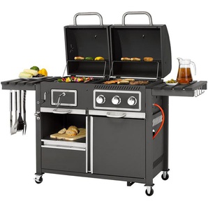 tepro tepro Kohle-Gas-Grill »Toronto Kombi«, 8,7 kW Leistung, 3 Edelstahlbrenner, 2 Ablagen