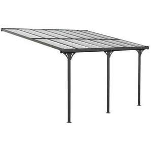 Terrassenüberdachung, Schwarz, Metall, 435x225x300 cm, Sonnen- & Sichtschutz