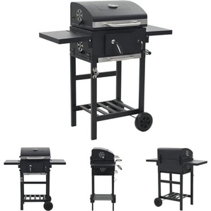 The Living Store Holzkohlegrill mit Unterer Ablage Schwarz - Grills