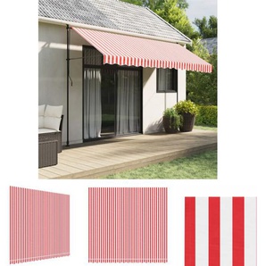 The Living Store Markisenbespannung Rot und Weiß Gestreift 4x3,5 m - Markisen