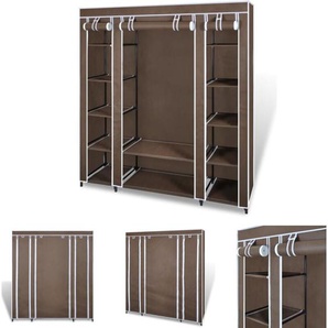 The Living Store Stoffschrank mit Fächern und Stangen 45×150×176 cm Braun - Kleiderschränke - Braun