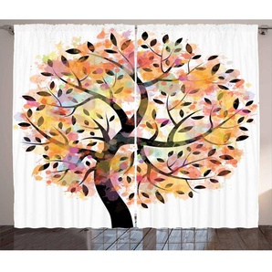 Rustikaler Vorhang, Spring Season-Baum-Blätter, Baum, Mehrfarbig