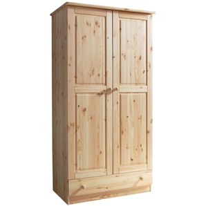 Drehtürenschrank TICAA Moritz Schränke Gr. B/H/T: 96cm x 187cm x 54cm, 2 St., beige (kiefer massiv natur)