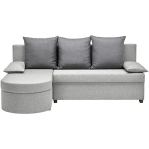 Time Ecksofa, Anthrazit, Grau, Textil, 3-Sitzer, Füllung: Schaumstoff, seitenverkehrt montierbar, L-Form, 196x159 cm, Liegefunktion, Wohnzimmer, Sofas & Couches, Wohnlandschaften, Ecksofas