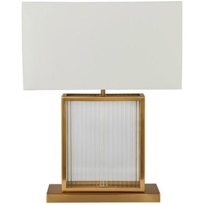 Xxxl Tischleuchte Clarendon, Weiß, Messing, Metall, Kunststoff, Glas, Textil, 40x53x20 cm, Schnurschalter, Lampen & Leuchten, Innenbeleuchtung, Tischlampen, Tischlampen