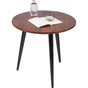 TOM TAILOR HOME Beistelltisch T-WOOD TABLE HIGH, Beistelltisch mit Knopfdetail, dunkles Mangoholz und schwarze Beine