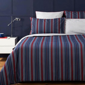 Tommy Hilfiger Bettwäsche Shaded Stripes, Dunkelblau, Textil, Streifen, 135x200 cm, Textiles Vertrauen - Oeko-Tex®, pflegeleicht, bügelleicht, Schlaftextilien, Bettwäsche, Bettwäsche, Sonstige Materialien