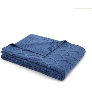 Tommy Hilfiger Wohndecke Cable, Blau, Textil, 130x170 cm, Oeko-Tex® Standard 100, pflegeleicht, Wohntextilien, Decken, Kuscheldecken