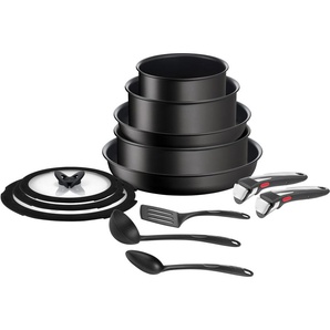 Topf-Set TEFAL Ingenio Unlimited On Töpfe Gr. + Höhe 25 cm, schwarz Topfsets Antihaft, Thermo-Signal, abnehmbarer Griff, alle Herdarten, Induktion