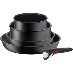 Topf-Set TEFAL L76495 Ingenio Ultimate Töpfe Gr. + Höhe 16 cm, schwarz Topfsets Antihaft, Thermo-Signal, abnehmbarer Griff, alle Herdarten, Induktion