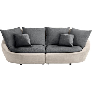 TRENDMANUFAKTUR Big-Sofa Maui, inklusive 4 Rückenkissen und 2 Zierkissen, Designersofa, Organische Form, Sofa frei im Raum stellbar, moderne Optik