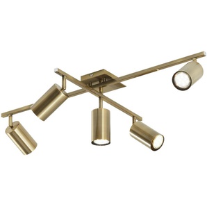 Trio Deckenstrahler, 5-flammig, altmessing - gold - Materialmix - 77,4 cm - 22,4 cm - 57,4 cm | Möbel Kraft