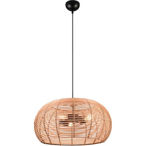 TRIO Leuchten Pendelleuchte Inga, ohne Leuchtmittel, warmweiß - kaltweiß, Hängelampe Rattan in Korbgeflecht Optik, exkl 3xE27, höhenverstellbar