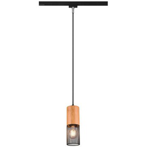 Trio Leuchten Schienensystem-Hängeleuchte, Schwarz, Holz, Metall, 180 cm, Lampen & Leuchten, Innenbeleuchtung, Schienensysteme