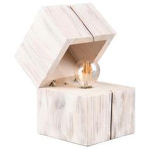 Trio Leuchten Tischleuchte Treasure, Weiß, Holz, 12x16x12 cm, Schnurschalter, Lampen & Leuchten, Innenbeleuchtung, Tischlampen, Tischlampen