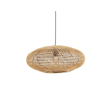 Trio Pendelleuchte, 1-flammig, mit Sisal Schirm ¦ holzfarben ¦ Maße (cm): H: 150  Ø: 52