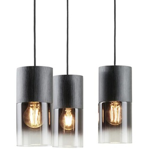 Trio Pendelleuchte, 3-flammig, Rauchglas schwarz ¦ schwarz ¦ Maße (cm): H: 150  Ø: 37.5