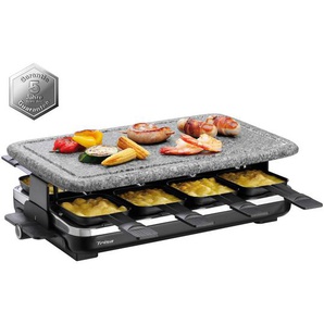 Trisa Electronics Raclette-Grill, Grau, Schwarz, Metall, Kunststoff, Stein, 27x15.5x45.5 cm, RoHS, Temperaturregler, Tragegriff, antihaftbeschichtete Raclette-Pfännchen, abnehmbare Steinplatte, Ein/Aus-Schalter, Küchengeräte, Tischgrills & Fondues,