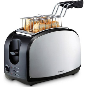 Trisa Electronics Toaster, Schwarz, Kunststoff, 17x19.4x28.5 cm, RoHS, Fsc, Reach, Krümelschublade, Auftaufunktion, Aufwärmfunktion, Küchengeräte, Toaster